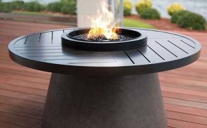 Aragon 48” Round Fire Table with Slate Top